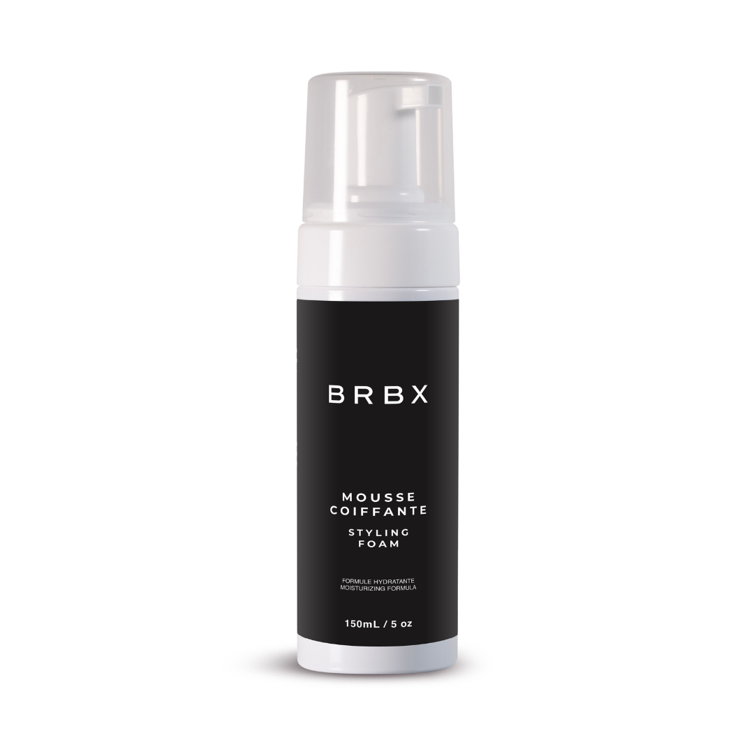 BRBX Men's Styling Mousse 150 mL – Strong Hold, Light & Moisturizing, Vitamin E, No Residue