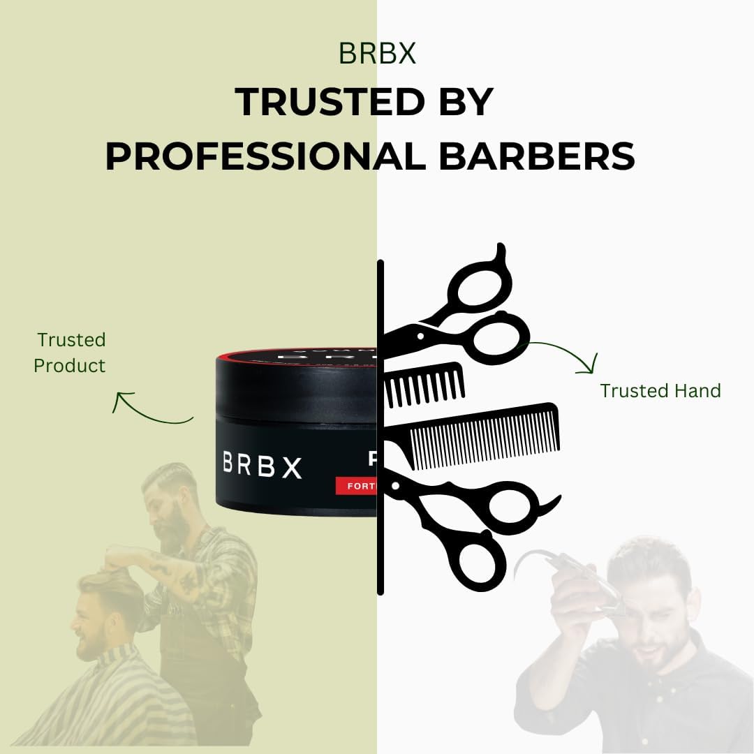 BRBX Men's Matte Pomade – Strong &amp; Flexible Hold, Non-Greasy Lightweight Cream, Natural Finish (80 g / 2.8 oz) 