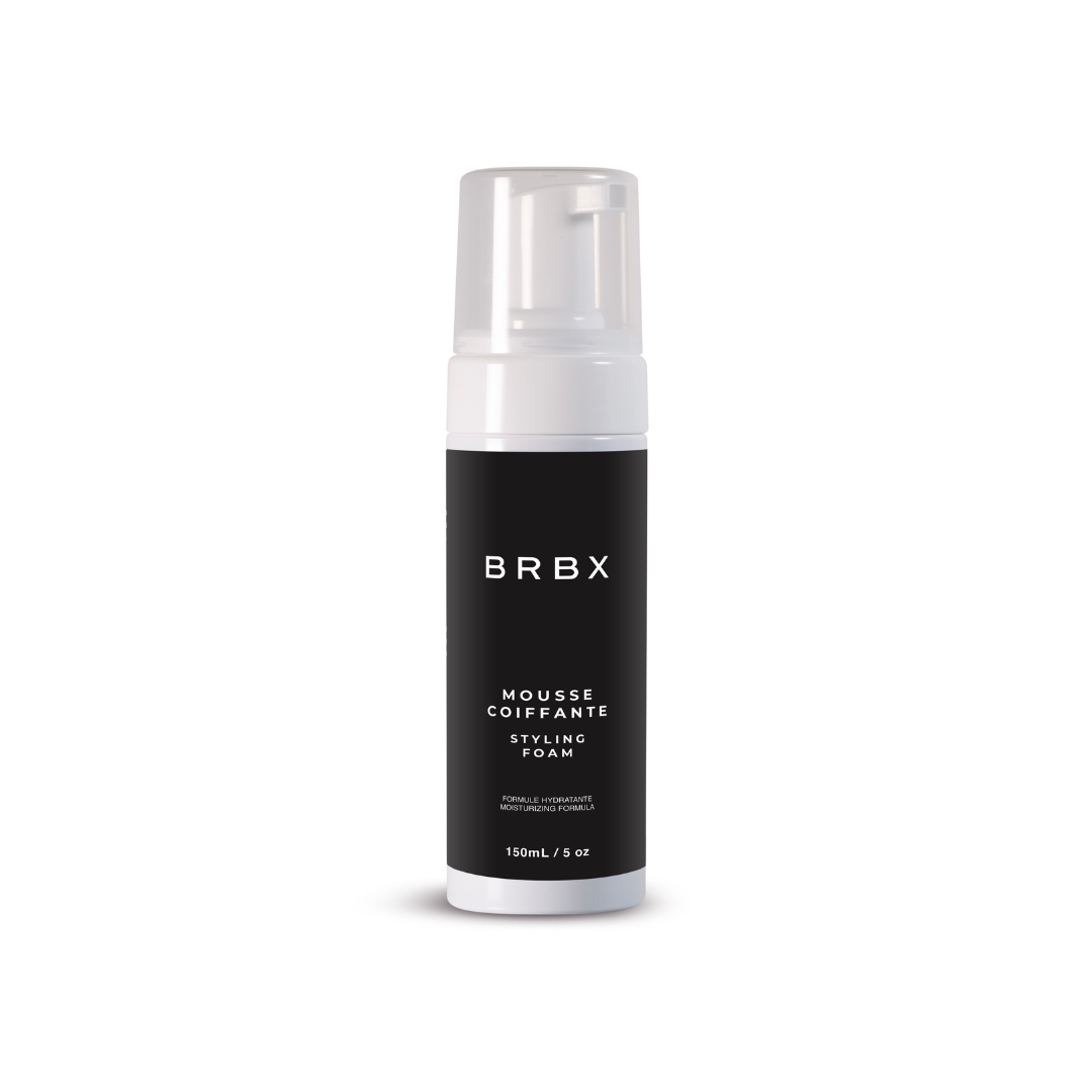 BRBX Men's Styling Mousse 150 mL – Strong Hold, Light &amp; Moisturizing, Vitamin E, No Residue 